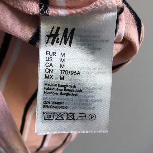 ⚪ H&M Divided pink striped cotton blend scoop neck tee - Picture 6 of 11